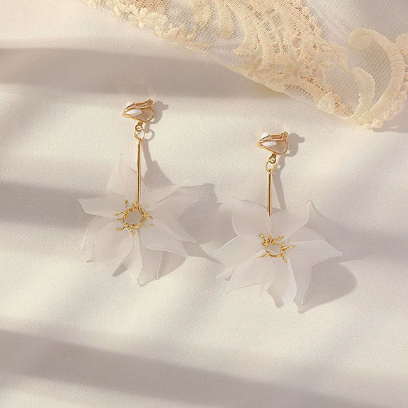 Women's Sweet Geometric Ear Clip Earrings Alloy Silver Plated Gold Plated Simple Long Electroplated Ear Jewelry