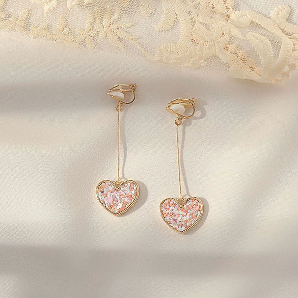 Women's Sweet Geometric Ear Clip Earrings Alloy Silver Plated Gold Plated Simple Long Electroplated Ear Jewelry
