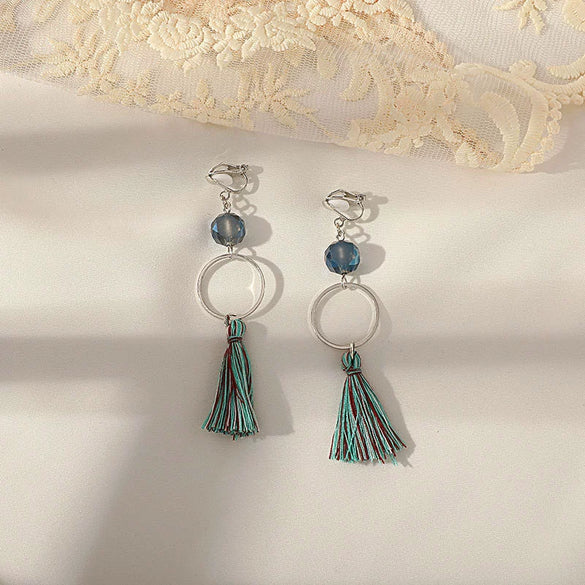 Women's Sweet Geometric Ear Clip Earrings Alloy Silver Plated Gold Plated Simple Long Electroplated Ear Jewelry