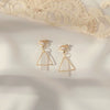 Women's Sweet Geometric Ear Clip Earrings Alloy Silver Plated Gold Plated Simple Long Electroplated Ear Jewelry