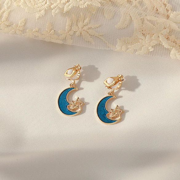 Women's Sweet Geometric Ear Clip Earrings Alloy Silver Plated Gold Plated Simple Long Electroplated Ear Jewelry