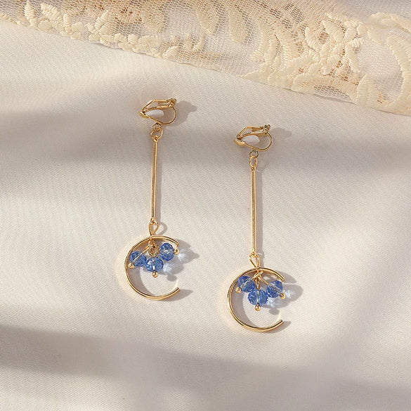 Women's Sweet Geometric Ear Clip Earrings Alloy Silver Plated Gold Plated Simple Long Electroplated Ear Jewelry