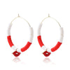 Women's Sweet Geometric Soft Pottery Cshaped Earrings With Electroplating