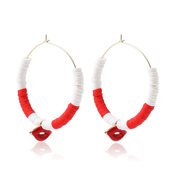 Women's Sweet Geometric Soft Pottery Cshaped Earrings With Electroplating