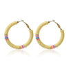 Women's Sweet Geometric Soft Pottery Cshaped Earrings With Electroplating