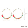 Women's Sweet Geometric Soft Pottery Cshaped Earrings With Electroplating