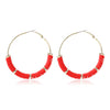 Women's Sweet Geometric Soft Pottery Cshaped Earrings With Electroplating