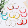 Women's Sweet Geometric Soft Pottery Cshaped Earrings With Electroplating