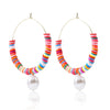 Women's Sweet Geometric Soft Pottery Cshaped Earrings With Electroplating