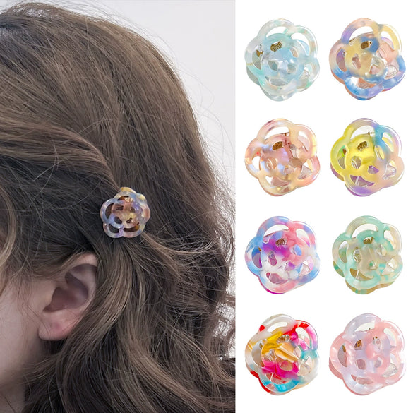 Women's Sweet Handmade Acetate Hollow Flower Hair Grab Clip