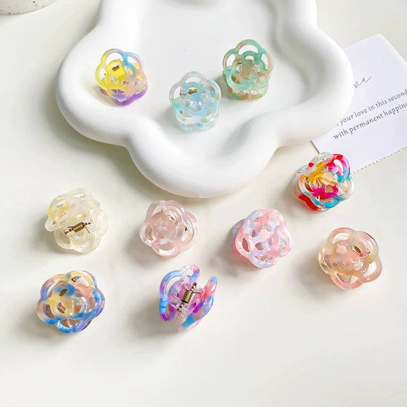 Women's Sweet Handmade Acetate Hollow Flower Hair Grab Clip