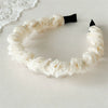 Women's Sweet Handmade Mixed Materials Mesh Pleated Beads Hair Hoop Headband