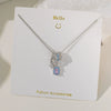 Women's Sweet Heart Shape Copper And Titanium Steel Pendant Necklace With Electroplating And Aurora Flash Color Zircon