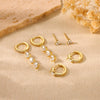 Women's Sweet Leaf Shaped Copper Stud Earrings With Zircon Electroplated Floral Fashion Jewelry