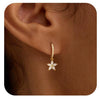 Women's Sweet Leaf Shaped Copper Stud Earrings With Zircon Electroplated Floral Fashion Jewelry