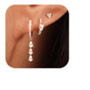 Women's Sweet Leaf Shaped Copper Stud Earrings With Zircon Electroplated Floral Fashion Jewelry