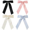 Women's Sweet Ribbon Bow Spring Clip Hairpin Handmade Cloth Hair Accessory