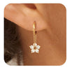 Women's Sweet Style Copper Flower Earrings With Electroplated Finish Fresh Simple Cute Floral Jewelry Gift