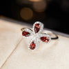 Women's Sweet Style S925 Sterling Silver Inlaid Crystal Four Leaf Flower Stud Earrings