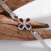 Women's Sweet Style S925 Sterling Silver Inlaid Crystal Four Leaf Flower Stud Earrings