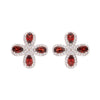 Women's Sweet Style S925 Sterling Silver Inlaid Crystal Four Leaf Flower Stud Earrings
