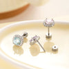 Women's Sweet Style Titanium Steel Zircon Inlaid Geometric Heart Earrings