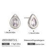 Women's Teardrop Geometric Zircon Earrings In Stainless Steel With Titanium Steel Posts And Pvd Gold Plating