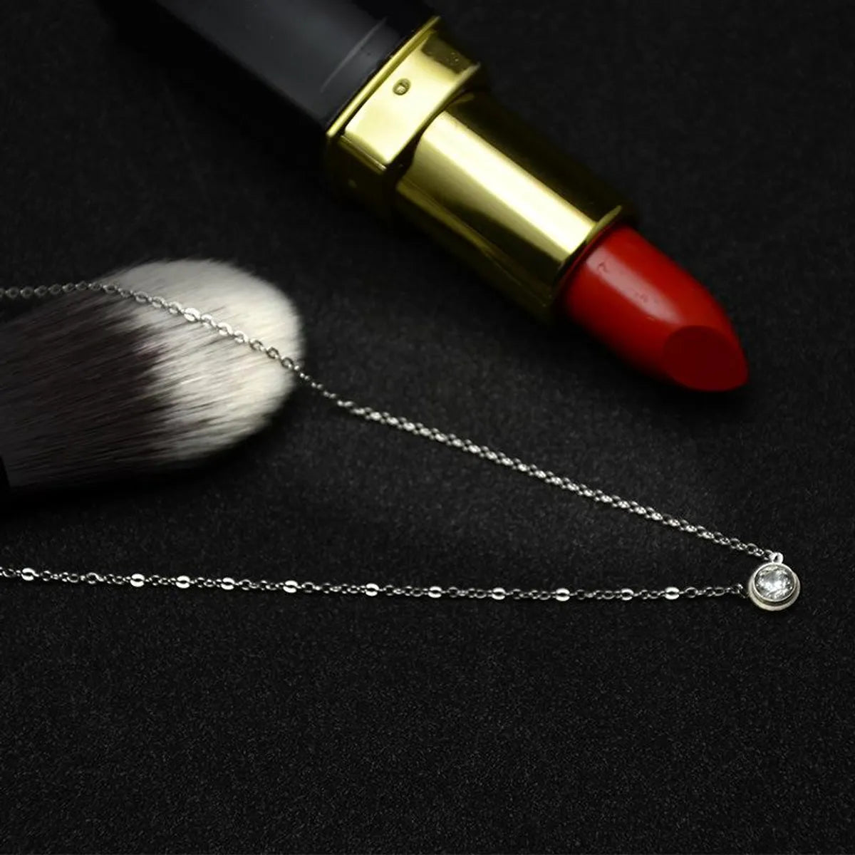 Womens Teardrop-Shaped Plated Stainless Steel  Card Necklaces Ok190423118912