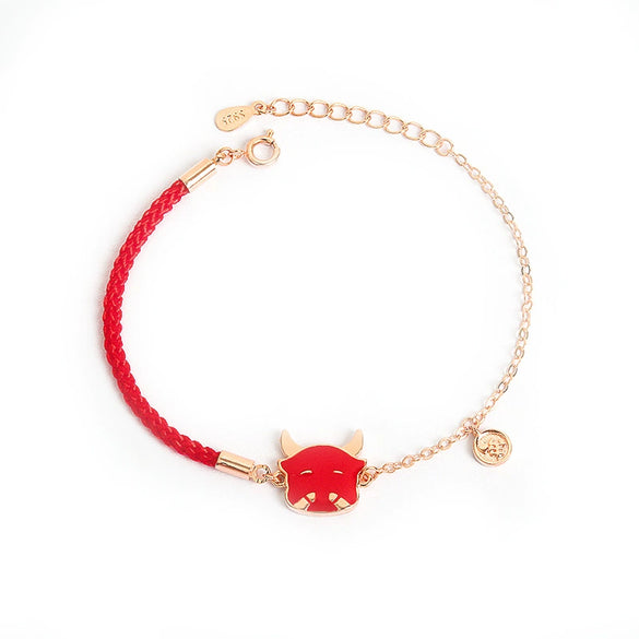 Women's Temperaturesensitive Colorchanging S925 Sterling Silver Woven Bracelet With Animals And Zodiac Pattern And Electroplating Treatment