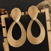 Women's Textured Metal Geometric Water Drop Statement Earrings Elegant Midlength Fashion Jewelry Wholesale