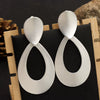 Women's Textured Metal Geometric Water Drop Statement Earrings Elegant Midlength Fashion Jewelry Wholesale
