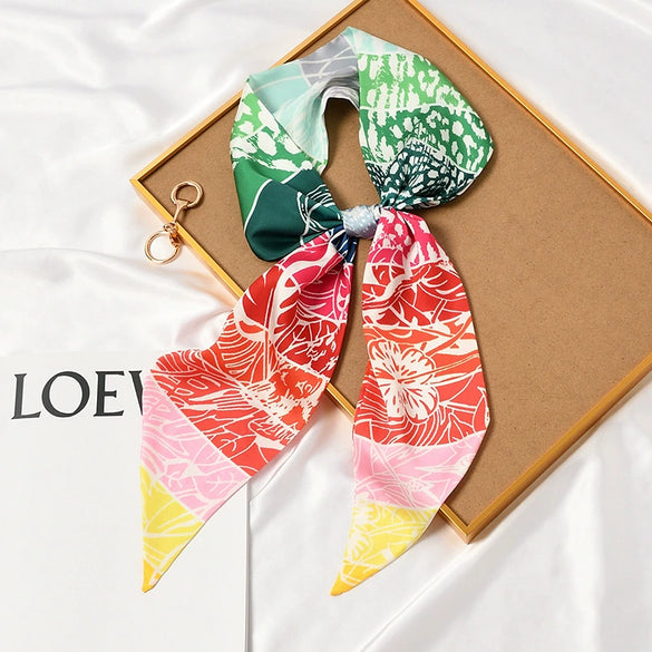 Women's Thin Long Narrow Polyester Printed Decorative Scarf Elegant All Match Fashion Neck Scarf For Spring Summer