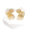 Women's Three Dimensional Hollow Flower Earrings With Stainless Steel Posts Electroplated Metal Design Fashionable Statement Jewelry
