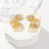 Women's Three Dimensional Hollow Flower Earrings With Stainless Steel Posts Electroplated Metal Design Fashionable Statement Jewelry