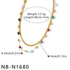 Women's Three Layer Stainless Steel Necklace With Natural Stone Pearls Geometric Design And 18K Vacuum Plated Finish