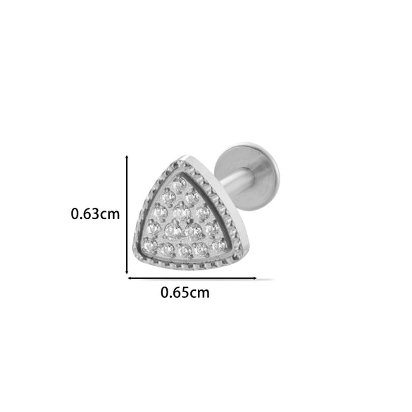 Women's Titanium Alloy Flower Pattern Electroplated Cartilage Puncture Earrings