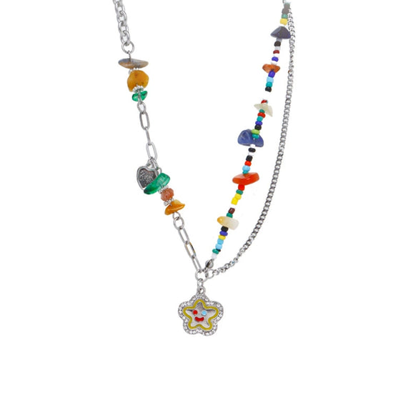 Women's Titanium Steel Alloy Cartoon Characters Electroplated Clavicle Necklace