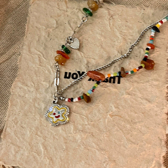 Women's Titanium Steel Alloy Cartoon Characters Electroplated Clavicle Necklace