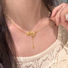 Women's Titanium Steel And Copper Cross Chain Geometric Pattern Electroplated Spirit Snake Safe Buckle Minimalist Necklace