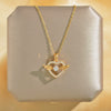 Women's Titanium Steel And Copper Fashionable Simple Smart Love Wings Geometric Pattern Cross Chain Necklace With Diamond Design
