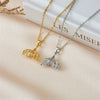 Women's Titanium Steel And Copper Fishtail Zircon Pendant Necklace With Mixed Gem Inlay And Electroplating Ochain Style Simple Design