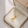Women's Titanium Steel And Copper Geometric Pendant Necklace Set With Diamonds
