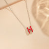 Women's Titanium Steel And Copper H Letter Pendant Necklace With Cross Chain And Electroplating Process