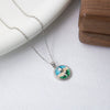 Women's Titanium Steel And Copper Necklace With French Rose Round Pendant And Electroplating Design
