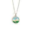 Women's Titanium Steel And Copper Necklace With French Rose Round Pendant And Electroplating Design