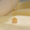 Women's Titanium Steel And Copper Necklace With Geometric And Heart Flower Bow Shapes Electroplated