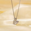 Women's Titanium Steel And Copper Necklace With Geometric And Heart Flower Bow Shapes Electroplated