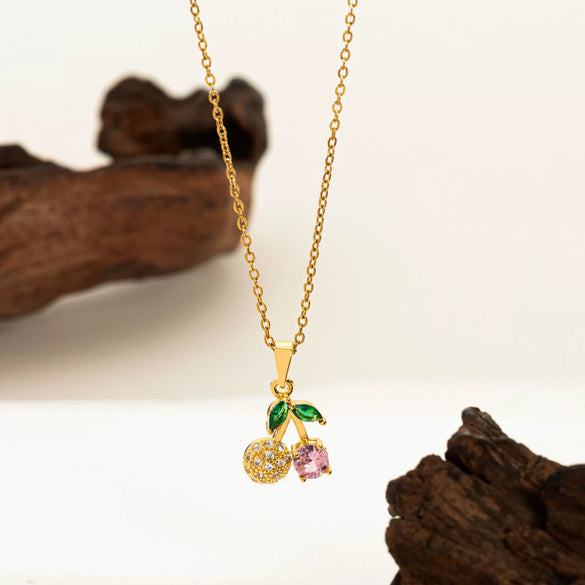 Women's Titanium Steel And Copper Necklace With Geometric And Heart Flower Bow Shapes Electroplated