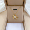 Women's Titanium Steel And Copper Necklace With Geometric Design And Diamond Microinlay