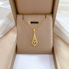 Women's Titanium Steel And Copper Necklace With Geometric Design And Diamond Microinlay
